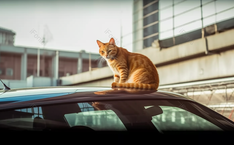 车顶上有只乖巧的猫摄影图,高清,摄影图,摄影图片,图片大全,摄影图免费下载